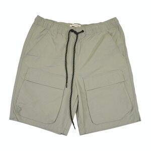 PacSun‎ Cargo Shorts Mens Medium Grey Nylon Utility Drawstring Hiking Pockets